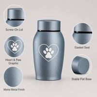 Urne funéraire ovale moderne en acier inoxydable, écologique, sécurisée, étanche et hermétique pour cendres de chien, pour commémoration et funérailles - Vente en gros