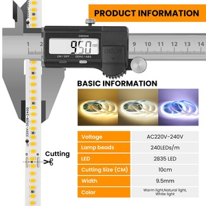 Tira de luces <span class=keywords><strong>LED</strong></span> AC110V 220V 240Leds/M IP44 10M rollo con cinta autoadhesiva tira de luces <span class=keywords><strong>Led</strong></span> flexibles para iluminación decorativa - Product Image 4