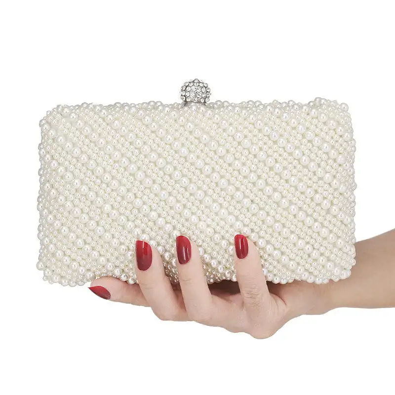 Fashion Style Crossbody Party Pearl Beads Dinner Bag Ladies Beaded Purse Luxury Women Beaded Bag Clutch Evening Bags Shoulder