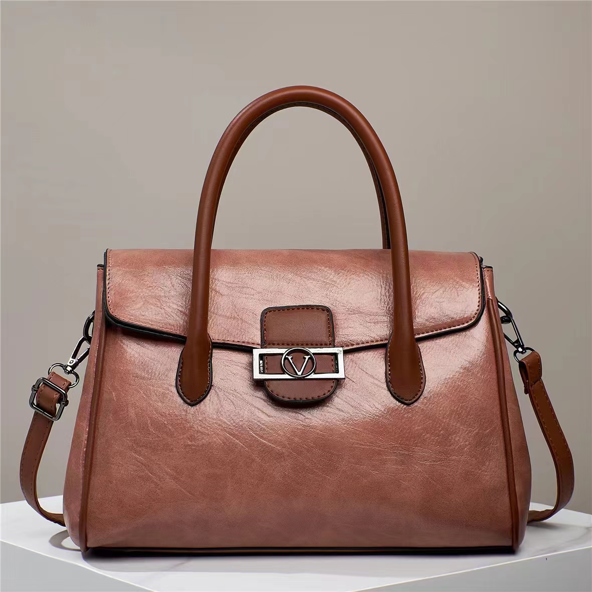 crocodile leather handbag