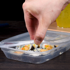 Rectangular Plastic <b>Lunch</b> Box 2000ml Disposable Food Container Takeout Bento Box Thickened Design - Product Image 2