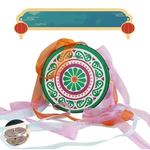 Tambourin à double rangée de clochettes de 8 pouces en gros, style Dunhuang, avec ruban en soie, pour performance de danse Hanfu - Product Image 5