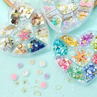Breloques et clous 3D en métal non toxique pour ongles, motifs animaux marins et fleurs kawaii, couleurs mélangées, pour nail art DIY mignon inspiré du monde marin