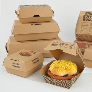 Caja de Embalaje de Alimentos Plegable de Papel Kraft al por Mayor, Contenedor Rígido Desechable para Llevar con Logotipo Personalizado para <span class=keywords><strong>Restaurante</strong></span> - Product Image 5
