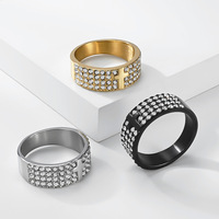 Maßgefertigter Retro Ägyptischer Hieroglyphen-Symbol Edelstahl Breiter Ring Vintage Goldplattiert Herren Schmuck Geschenk Großhandel