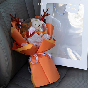 Bouquet di bambole in acrilico con palloncini con tocco di rose secche di natale di vendita calda - Product Image 2