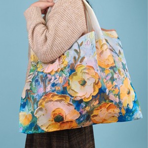 Sac <span class=keywords><strong>de</strong></span> courses pliable grande capacité, série peinture à l'huile, avec logo personnalisé, nouvelle impression numérique, portable et écologique pour les courses - Product Image 1