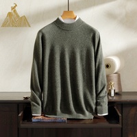 Pull en cachemire fin pour homme, col roulé mi-haut, tricoté, chaud et doux, idéal pour l'hiver, vente en gros, OEM ODM