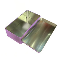 Emballage de boîte en étain en forme de rectangle à impression personnalisée Boîte à gâteau alimentaire Boîtes à gâteau en forme d'étain Conteneur en métal Noël