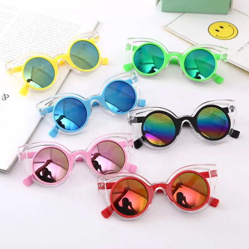 Children's sunglasses uv protect sunglasses child sunshade glasses baby show children deserve to act the role of the round frame