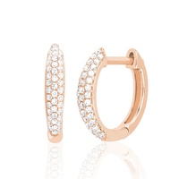 Boucles d'oreilles créoles bombées Gemnel en laiton plaqué rhodium et or 14 carats, serties de zircone cubique, couleur personnalisable, très tendance pour femme