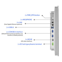 Monitor LCD de 10 Pulgadas con Pantalla Táctil Industrial, Montaje en Pared, Carcasa Completamente de Aluminio, Resistente al Agua IP65, RS232, RS485