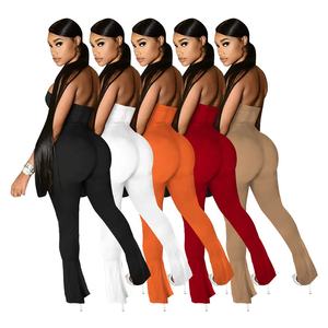 Aoyema printemps nouvelle mode d'été <span class=keywords><strong>pantalon</strong></span> smocké <span class=keywords><strong>femme</strong></span> jambe ouverte extensible <span class=keywords><strong>combinaison</strong></span> mince - Product Image 1