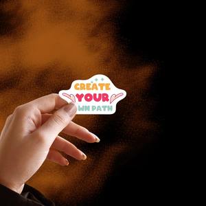 Alta calidad Crea tu propio camino | Etiqueta engomada del álbum de recortes | Troquelado | 2,5x1,5 | Impermeable - Product Image 4