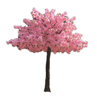 Pohon Sakura Jepang Buatan Realistis Tinggi 500cm Warna Pink, Simulasi Tinggi dari Fiberglass, Gaya Modern Mewah untuk Interior