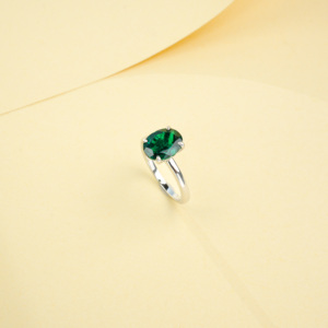 Fashion <b>Emerald</b> <b>Ring</b> in S925 Sterling <b>Silver</b> - Product Image 4
