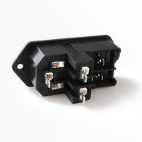 LZ-14-F14 C14 10A 250V Prise de courant alternatif à 3 broches avec porte-fusible en laiton et nylon 3 prises pour les normes informatiques EU US AU UK