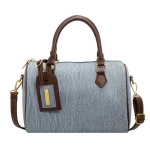 Denim Pillow Handbag Women Vintage 2026 New Fashion Zipper Polyester Casual Versatile Beach Commuting <b>Shoulder</b> Crossbody <b>Bag</b> - Product Image 1