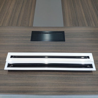 Rejilla de ventilación con núcleo negro, difusor de ranura ABS, color blanco y negro