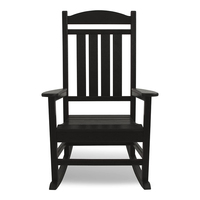 DU'S – chaise à bascule noire de jardin, mobilier d'extérieur, chaise de cour en bois, fauteuil décontracté