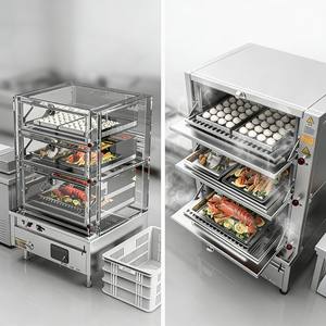 Vaporera de Alimentos de Acero Inoxidable Comercial de 6 Compartimentos Rectangulares para Supermercados y Tiendas de Delicatessen - Product Image 6