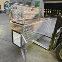 Remorque en aluminium de 2,9 m avec trois portes, serrure personnalisée de haute qualité, boîte à outils de rangement étanche pour caravane et camping-car
