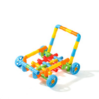 Kit de Construction de Voiture DIY avec Blocs de Tuyaux, Grands Tubes Modulaires, Roues Rotatives, Ensemble de Jeu Créatif pour