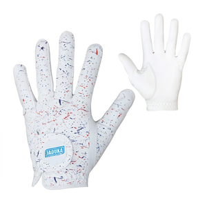 Gant de golf léger en cuir Cabretta, impression numérique, doux et confortable, WeatherSof Grip, blanc nacré, main gauche - Product Image 1