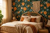 Wallpaper Bunga Tempel Sendiri Motif Mawar Vintage, Wallpaper Dinding Lepas Tempel untuk Kamar Tidur, Ruang Tamu, Dekorasi Rumah