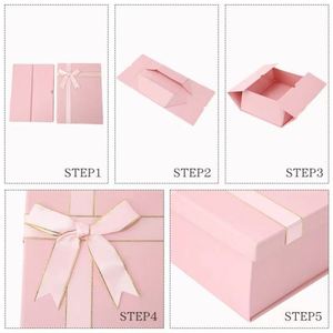 <b>Large</b> <b>Box</b> 14"X8.5"X4.5" Christmas With Lid Ribbon Bows for Presents Anniversary Wedding Birthday <b>Gift</b> Boxes - Product Image 2