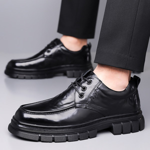 Chaussures bateau pour hommes en cuir véritable à lacets, bout rond, respirantes, semelle extérieure en caoutchouc, semelle intermédiaire en EVA - Product Image 3