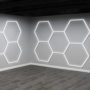 Lumière LED en nid d'abeille personnalisée, lampe LED hexagonale pour <span class=keywords><strong>garage</strong></span>, tube LED, éclairage de plafond pour réparation de carrosserie automobile, atelier LED - Product Image 4