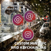 Porte-clés NFC RFID personnalisé, carte en résine époxy 13,56 MHz, étiquette de paiement et de contrôle d'accès