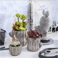Moule en silicone CEMSINK pour pot en ciment série Cactus, plantes vertes, succulentes, fleurs en béton
