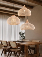 Lampe suspendue en rotin de style japonais, luminaire créatif et unique en rotin, esthétique en bois naturel, adapté aux chambres à coucher