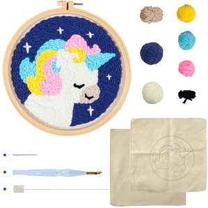 Punzón aguja bordado Kits de iniciación golpe herramienta de aguja enhebrador de aro de bordado hilo alfombra Punch aguja - Product Image 2