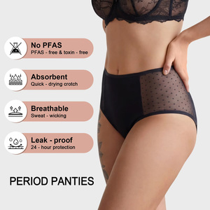 Braguitas Menstruales Lavables Personalizadas OEM, Braguitas Menstruales Transpirables para Mujer, 4 Capas a Prueba de Fugas, Ropa Interior de Algodón para el Periodo - Product Image 2