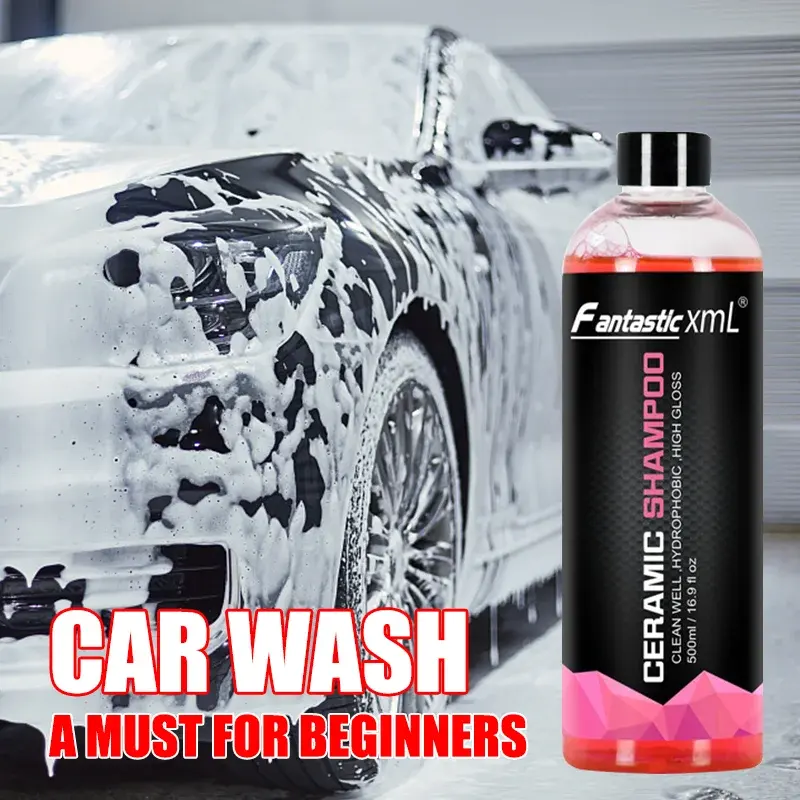 Super High Gloss Hydrophobic Clean 500ml Ceramic Shampoo For Car Wash