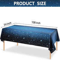 Nappe jetable en plastique MM Outer Space Starry Night pour fête d'anniversaire d'enfants sur le thème de la galaxie – Décorations d'usine