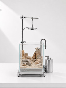 <span class=keywords><strong>Aquarium</strong></span> de bureau/salon avec base en acier inoxydable, <span class=keywords><strong>aquarium</strong></span> écologique, ensemble de filtres en acier inoxydable - Product Image 2