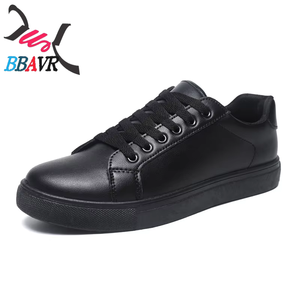 Zapatos Deportivos Casuales de Cuero para Hombre, Blancos y Negros, para Correr y Patinar - Product Image 1