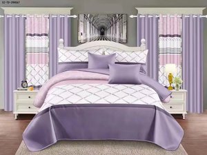 非洲风格定制海军蓝几何王6PCS涤纶结婚窗帘床上用品套装 - Product Image 4