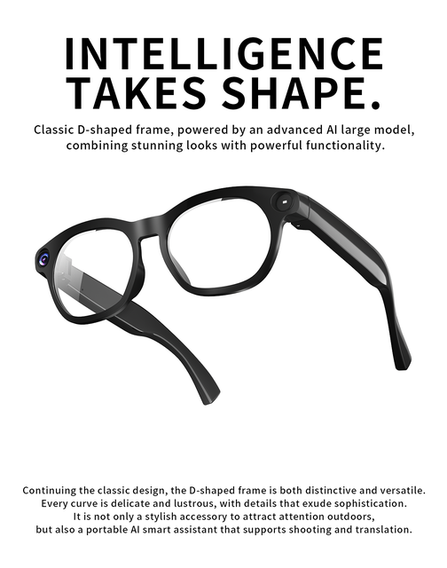 2026 New Style CY03 Smart Glasses 800W Pixel HD Photo Video for Call Translation AI Touch Button Control Type-C Small MOQ Custom