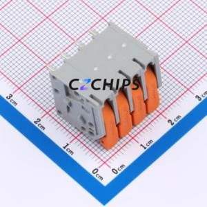2604-1104 Spring Terminal Block Through hole Component (THT),P=5mm Connector 1x4P 5mm Gray 4P - Product Image 2