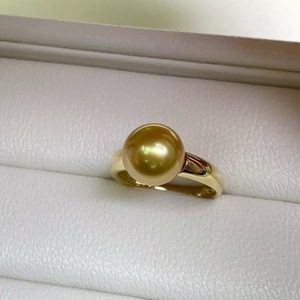 Bague en argent pur 925 avec perle naturelle ronde de 10-11 mm, design en or massif, aspect argent épais et sans défaut - Product Image 4