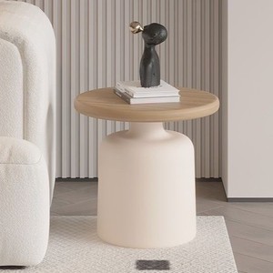 طاولة قهوة خشبية زخرفية رائجة للمنزل والمكتب وغرفة الطعام، تصميم بسيط، طاولة قهوة خشبية مستديرة عصرية - Product Image 3