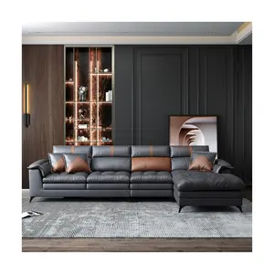 Low Price Wholesale simple luxury furniture modern Nordic fabric leather corner royal sofa modular