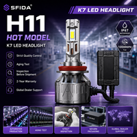 Proveedor de Faros LED de Alta Potencia SFIDA K7, Bombilla H11 150W 6000K, Cuatro Tubos de Cobre, IP67, Fabricante de Accesorios para Automóviles