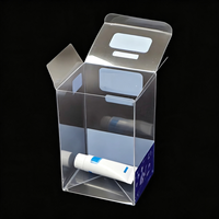 Boîte cadeau personnalisée pliable et recyclable en plastique PET transparent pour brosse à dents, dentifrice et ensembles de toilette