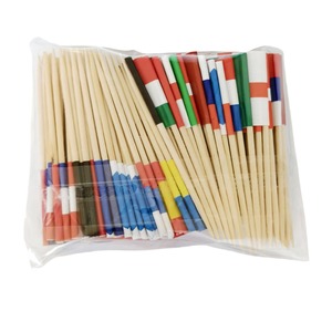 24 eco-friendly usa e getta in legno stuzzicadenti <span class=keywords><strong>misti</strong></span> bandiere nazionali per la cottura della torta e la decorazione degli alimenti - Product Image 3